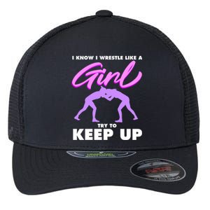 Funny Wrestler Gift Cool Female Wrestling Lover Athlete Gift Flexfit Unipanel Trucker Cap