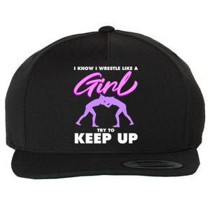 Funny Wrestler Gift Cool Female Wrestling Lover Athlete Gift Wool Snapback Cap