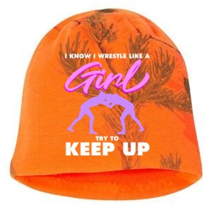 Funny Wrestler Gift Cool Female Wrestling Lover Athlete Gift Kati - Camo Knit Beanie