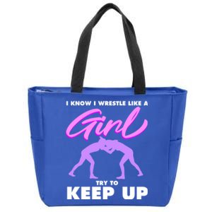 Funny Wrestler Gift Cool Female Wrestling Lover Athlete Gift Zip Tote Bag