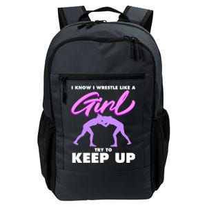 Funny Wrestler Gift Cool Female Wrestling Lover Athlete Gift Daily Commute Backpack