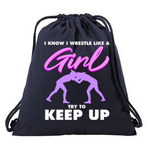 Funny Wrestler Gift Cool Female Wrestling Lover Athlete Gift Drawstring Bag