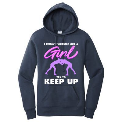 Funny Wrestler Gift Cool Female Wrestling Lover Athlete Gift Women's Pullover Hoodie