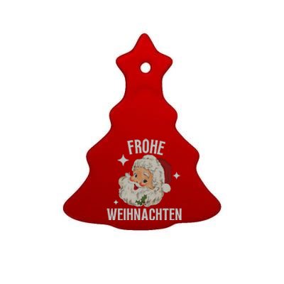 Frohe Weihnachten German Merry Christmas Ceramic Tree Ornament