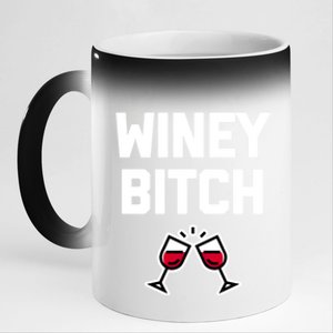 Funny Wine Gift: Winey Bitch Funny Gift Funny Saying Cute Wine Great Gift 11oz Black Color Changing Mug