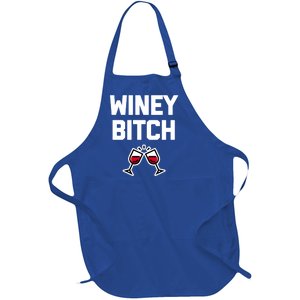 Funny Wine Gift: Winey Bitch Funny Gift Funny Saying Cute Wine Great Gift Full-Length Apron With Pockets