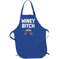 Funny Wine Gift: Winey Bitch Funny Gift Funny Saying Cute Wine Great Gift Full-Length Apron With Pockets