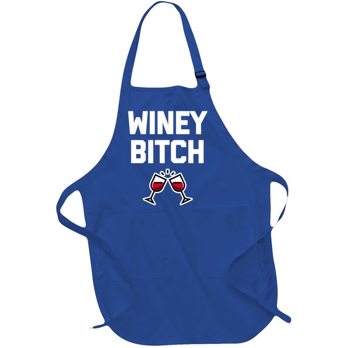 Funny Wine Gift: Winey Bitch Funny Gift Funny Saying Cute Wine Great Gift Full-Length Apron With Pockets