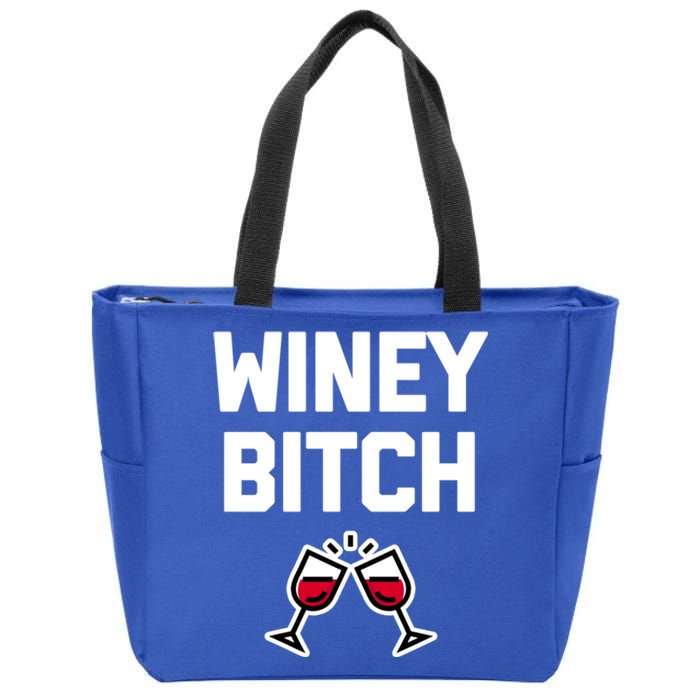 Funny Wine Gift: Winey Bitch Funny Gift Funny Saying Cute Wine Great Gift Zip Tote Bag