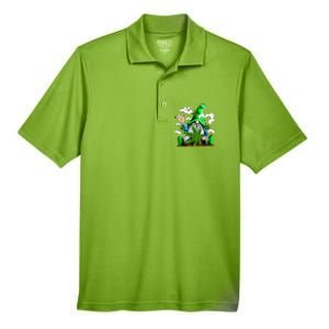 Funny Weed Gnome Marijuana Pot Leaf 420 St Patricks Day Men's Origin Performance Pique Polo