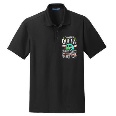 Funny Women Girl Camping Rv Camper Queen Classy Sassy Smart Gift Dry Zone Grid Polo