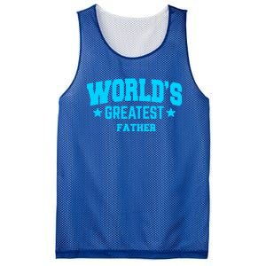 Father Worlds Greatest Blue Gift Mesh Reversible Basketball Jersey Tank