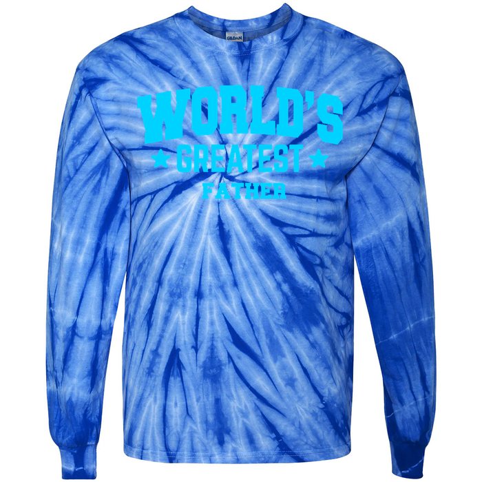 Father Worlds Greatest Blue Gift Tie-Dye Long Sleeve Shirt