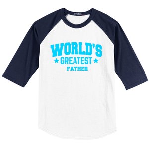 Father Worlds Greatest Blue Gift Baseball Sleeve Shirt