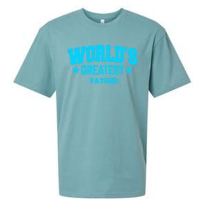 Father Worlds Greatest Blue Gift Sueded Cloud Jersey T-Shirt