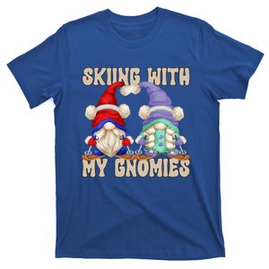 Funny Winter Gnome Ski Mom And Dad Skiing With My Gnomies Cute Gift T-Shirt