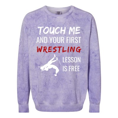 Funny Wrestling Gift Wrestling Coach Sports Great Gift Cute Gift Colorblast Crewneck Sweatshirt