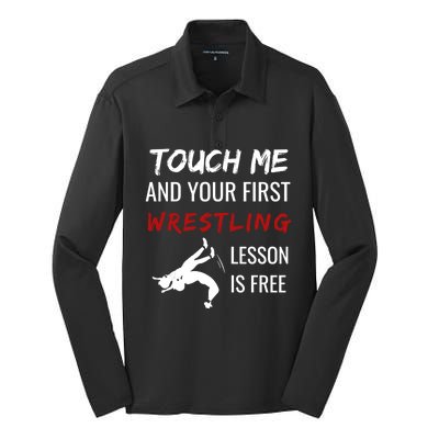 Funny Wrestling Gift Wrestling Coach Sports Great Gift Cute Gift Silk Touch Performance Long Sleeve Polo