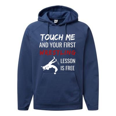 Funny Wrestling Gift Wrestling Coach Sports Great Gift Cute Gift Performance Fleece Hoodie