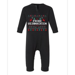 Frohe Weihnachten German Merry Christmas Holidays Germany Infant Fleece One Piece