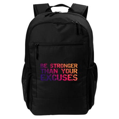 Funny Workout Gift Distressed Be Stronger Than Your Excuses Gift Backpack