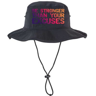 Funny Workout Gift Distressed Be Stronger Than Your Excuses Gift Bucket Hat