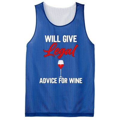 Funny Will Give Legal Advice Gift Wine Lover Lawyer Cute Gift Mesh Reversible Basketball Jersey Tank