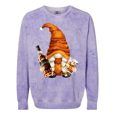 Funny Whisky Gnome For Who Loves Ing Whiskey Gift Colorblast Crewneck Sweatshirt