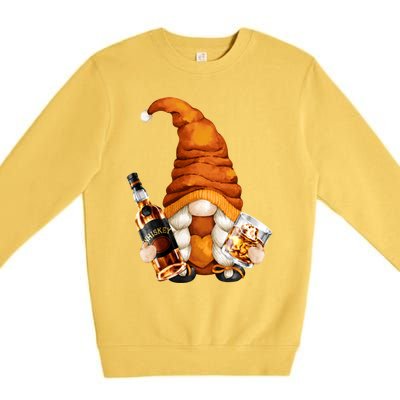 Funny Whisky Gnome For Who Loves Ing Whiskey Gift Premium Crewneck Sweatshirt