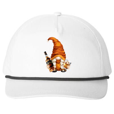 Funny Whisky Gnome For Who Loves Ing Whiskey Gift Snapback Five-Panel Rope Hat