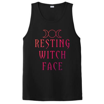 Funny Wiccan Goddess Moon Resting Witch Face Pagan Gift PosiCharge Competitor Tank