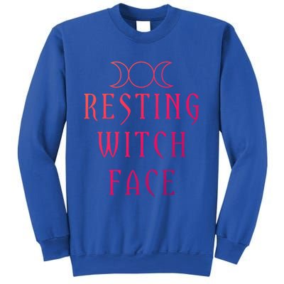 Funny Wiccan Goddess Moon Resting Witch Face Pagan Gift Sweatshirt