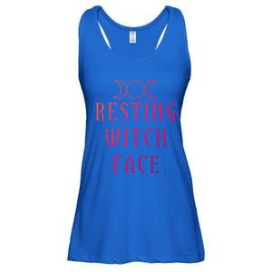 Funny Wiccan Goddess Moon Resting Witch Face Pagan Gift Ladies Essential Flowy Tank