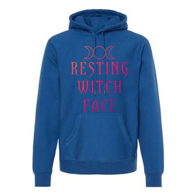 Funny Wiccan Goddess Moon Resting Witch Face Pagan Gift Premium Hoodie