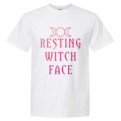 Funny Wiccan Goddess Moon Resting Witch Face Pagan Gift Garment-Dyed Heavyweight T-Shirt