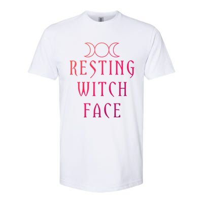 Funny Wiccan Goddess Moon Resting Witch Face Pagan Gift Softstyle CVC T-Shirt