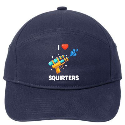 Funny Water Gun I Heart Squirters Funny I Love Squirters 7-Panel Snapback Hat