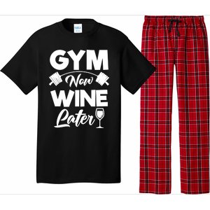 Funny Workout Gym Now Wine Later Gym Great Gift Pajama Set