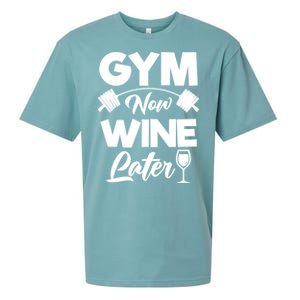 Funny Workout Gym Now Wine Later Gym Great Gift Sueded Cloud Jersey T-Shirt