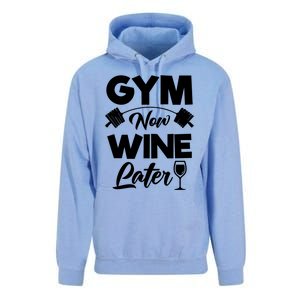 Funny Workout Gym Now Wine Later Gym Great Gift Unisex Surf Hoodie