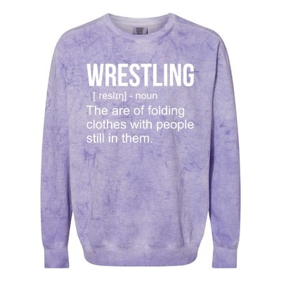 Funny Wrestling Gift For Men Boys Wrestling Definition Gift Colorblast Crewneck Sweatshirt