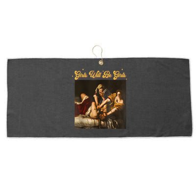 Feminism Women Girl Will Be Girl Judith Holofernes Funny Large Microfiber Waffle Golf Towel