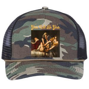 Feminism Women Girl Will Be Girl Judith Holofernes Funny Retro Rope Trucker Hat Cap