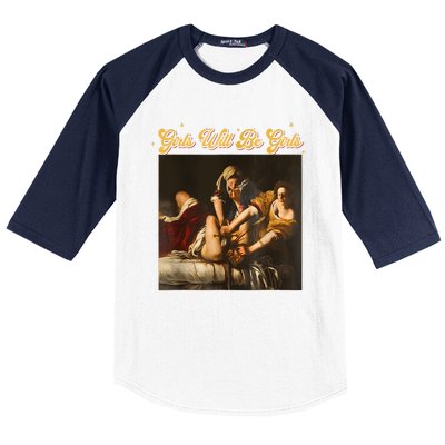 Feminism Women Girl Will Be Girl Judith Holofernes Funny Baseball Sleeve Shirt