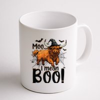 Funny Witch Highland Cow Halloween Costume Moo I Mean Boo Sweat Coffee Mug