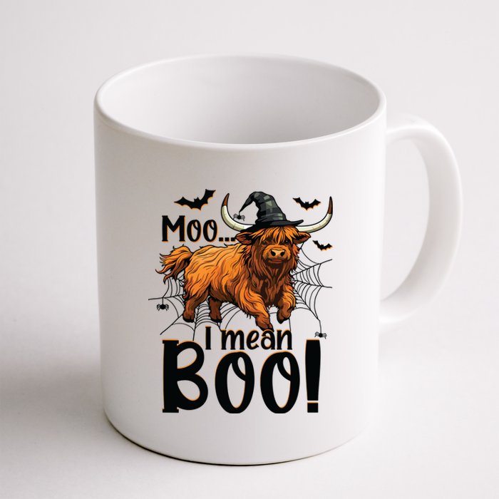 Funny Witch Highland Cow Halloween Costume Moo I Mean Boo Sweat Coffee Mug