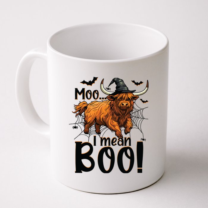 Funny Witch Highland Cow Halloween Costume Moo I Mean Boo Sweat Coffee Mug