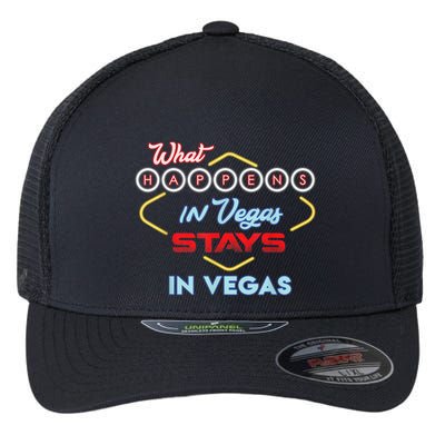 Funny What Happens In Vegas Stays In Vegas Gift Flexfit Unipanel Trucker Cap