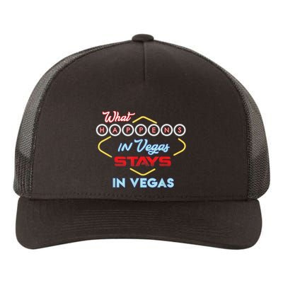 Funny What Happens In Vegas Stays In Vegas Gift Yupoong Adult 5-Panel Trucker Hat