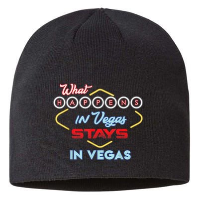 Funny What Happens In Vegas Stays In Vegas Gift Sustainable Beanie